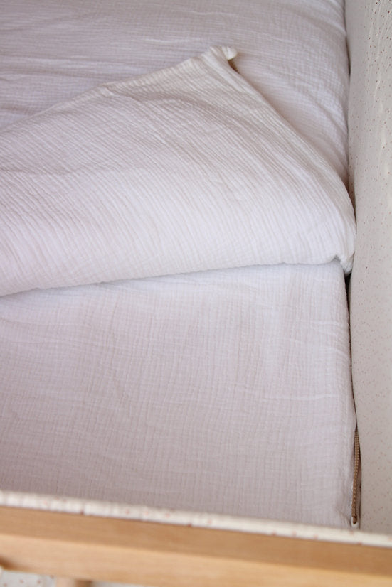 Drap-housse pour berceau 60x120 gaze blanche