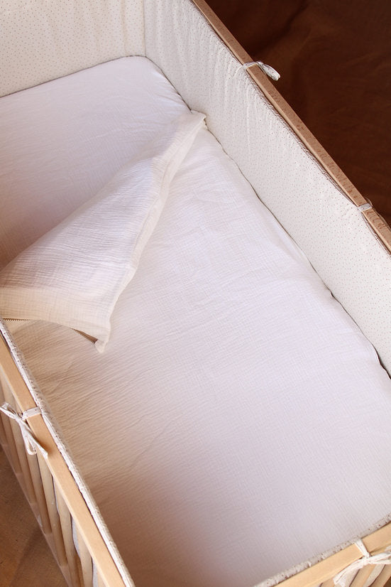 Drap-housse pour berceau 60x120 gaze blanche