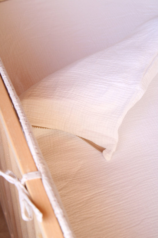 Drap-housse pour berceau 60x120 gaze blanche