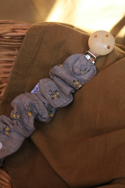 Grey Muslin Pacifier Holder