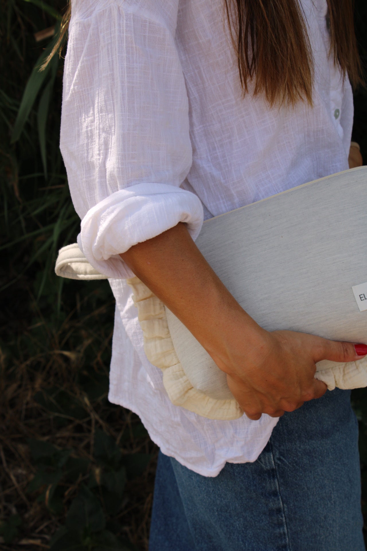  Ruffled Vichy Grey Toiletry Bag