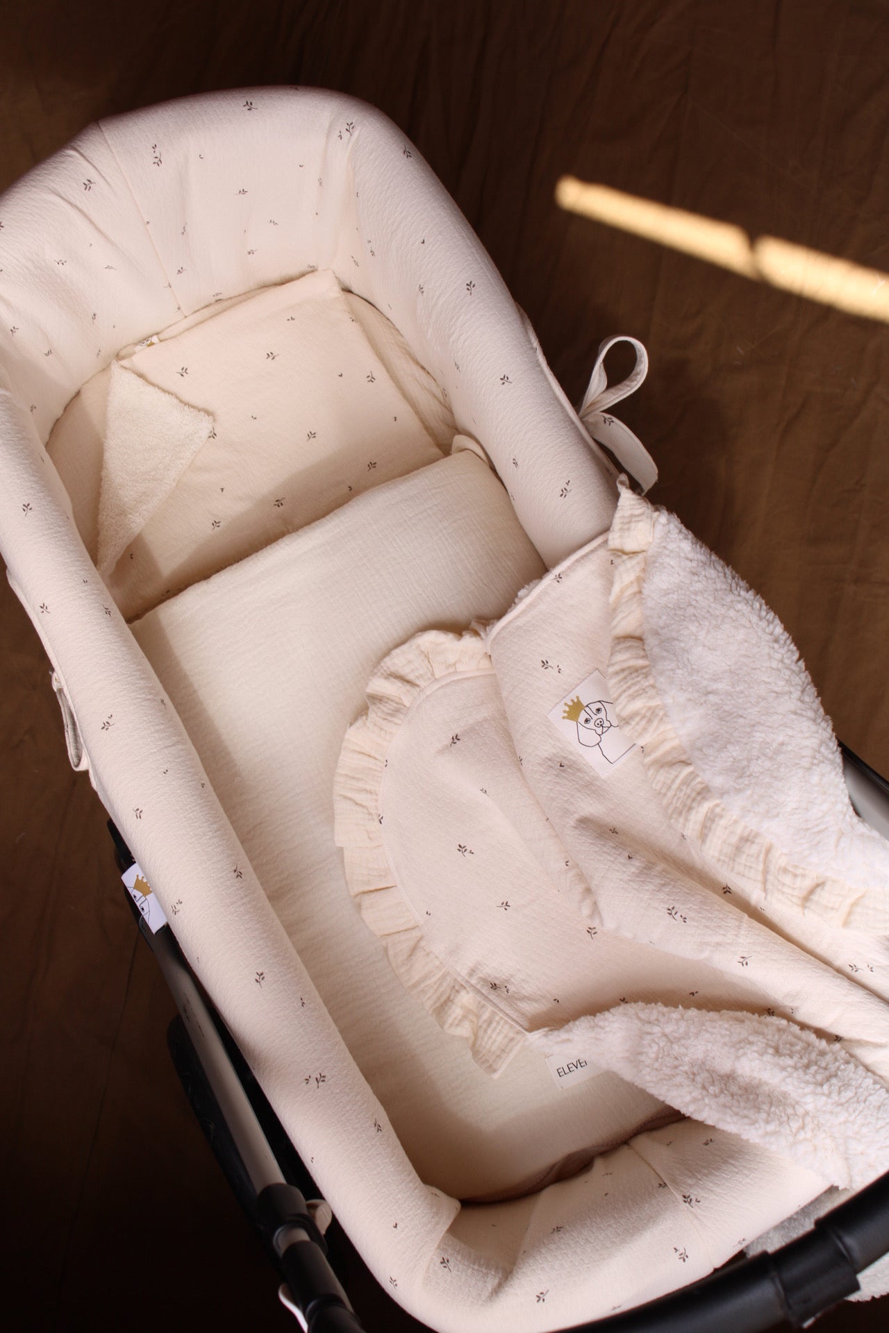 Vestidura Cochecito Nature Estampado + Gasa Cruda Reversible