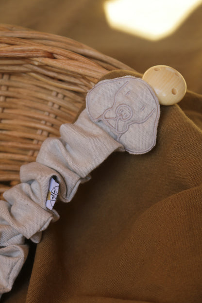 Beige Muslin Pacifier Holder