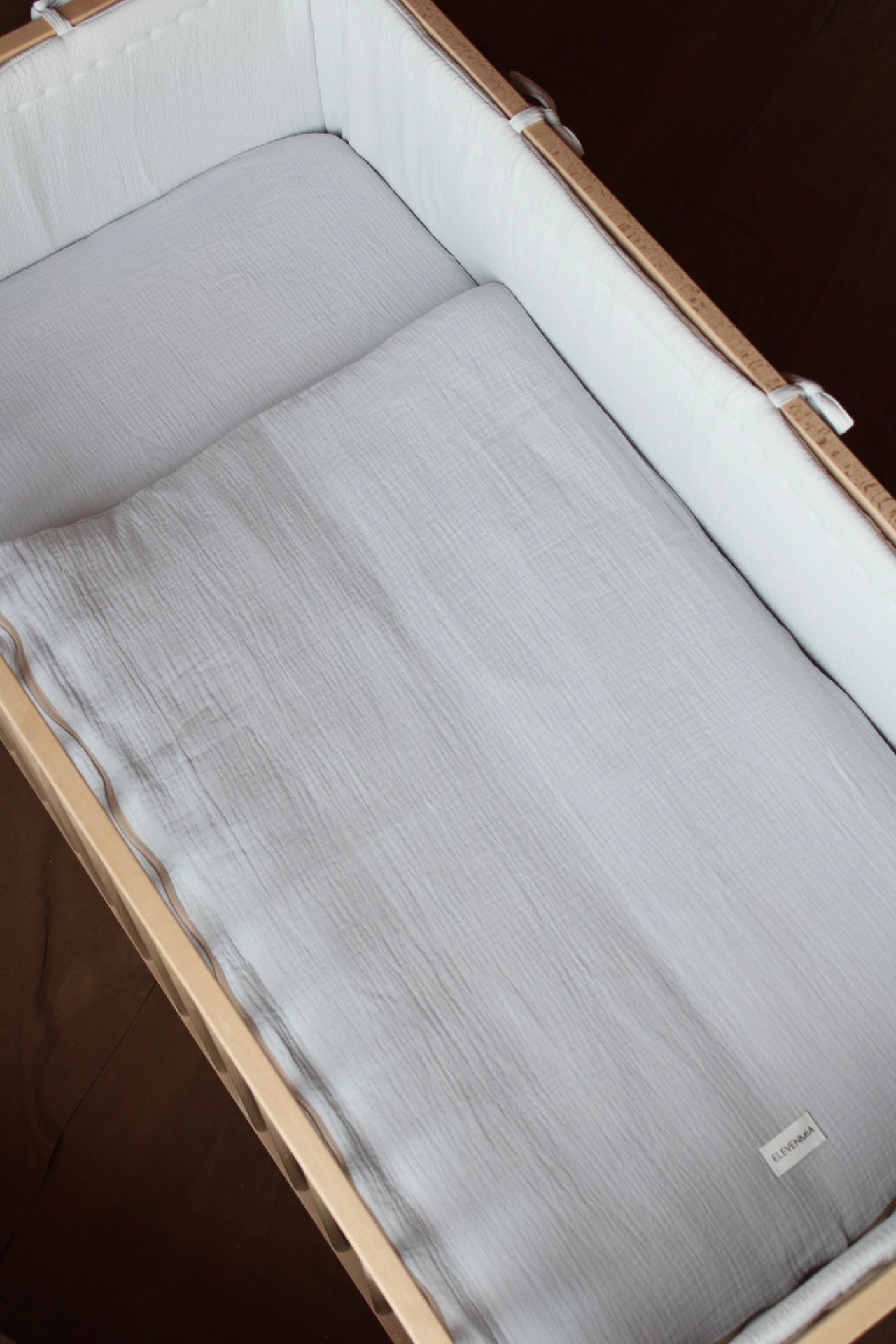 Beige Muslin Crib Protector 60x120