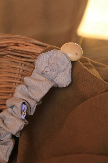 Beige Muslin Pacifier Holder