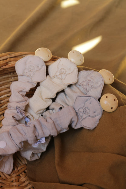 Beige Muslin Pacifier Holder