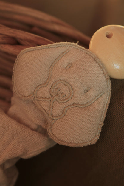 Beige Muslin Pacifier Holder