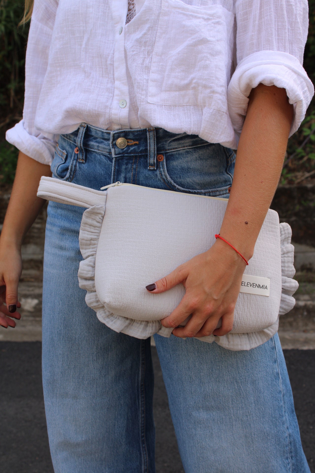  Ruffled Vichy Grey Toiletry Bag