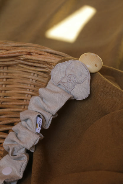 Beige Muslin Pacifier Holder