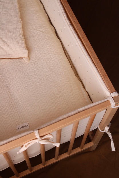 Beige Muslin Crib Protector 60x120