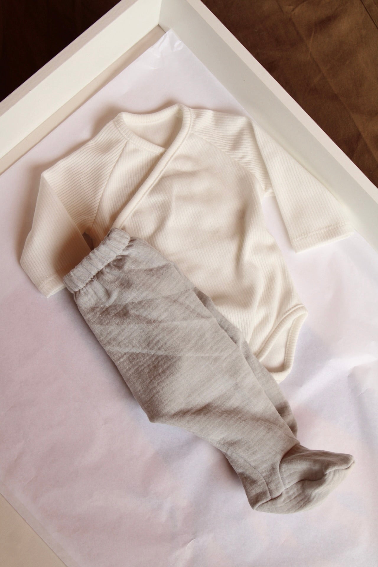 Leggings en mousseline grise