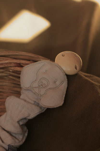 Beige Muslin Pacifier Holder