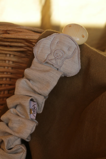 Beige Muslin Pacifier Holder