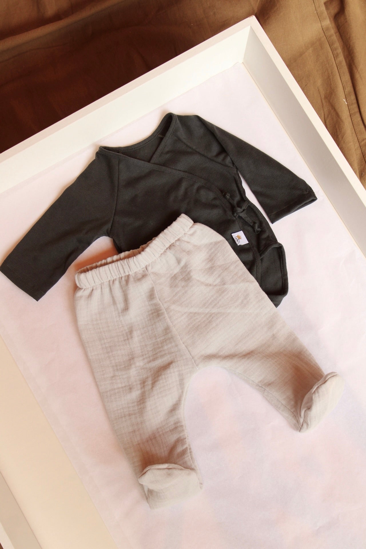 Leggings en mousseline grise