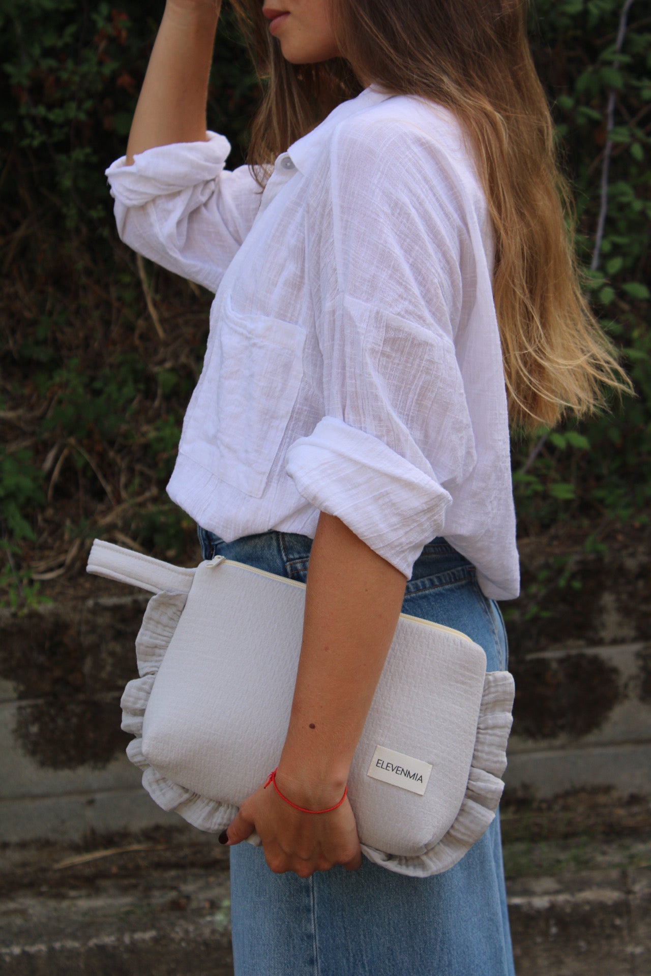  Ruffled Vichy Grey Toiletry Bag