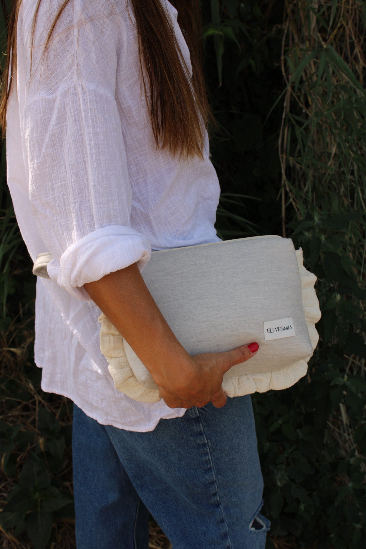  Ruffled Vichy Grey Toiletry Bag