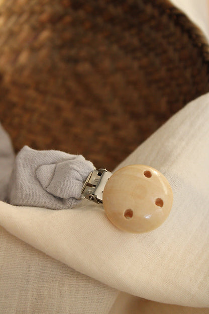 Grey Muslin Pacifier Holder