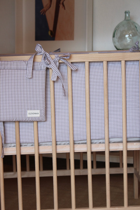 Grey Vichy Crib Protector 70x140