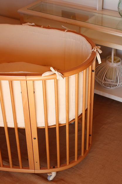 Beige Muslin Stokke Crib Protector