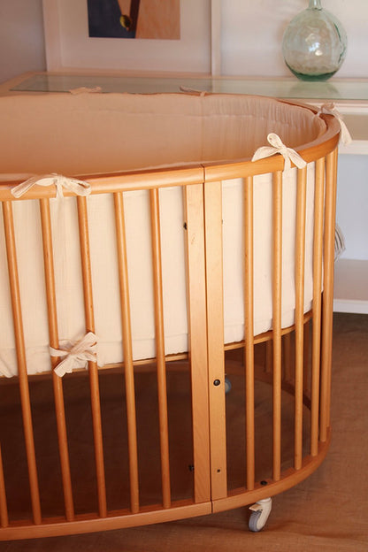 Beige Muslin Stokke Crib Protector