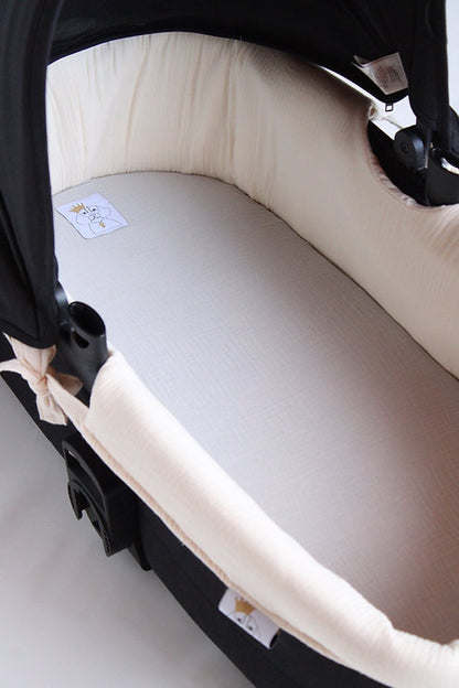 Carrycot Cover Beige Muslin + Beige Muslin