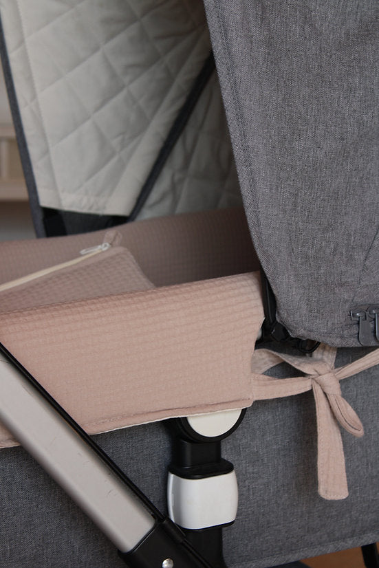 Carrycot Cover Stone Brown Arpi + Beige Muslin