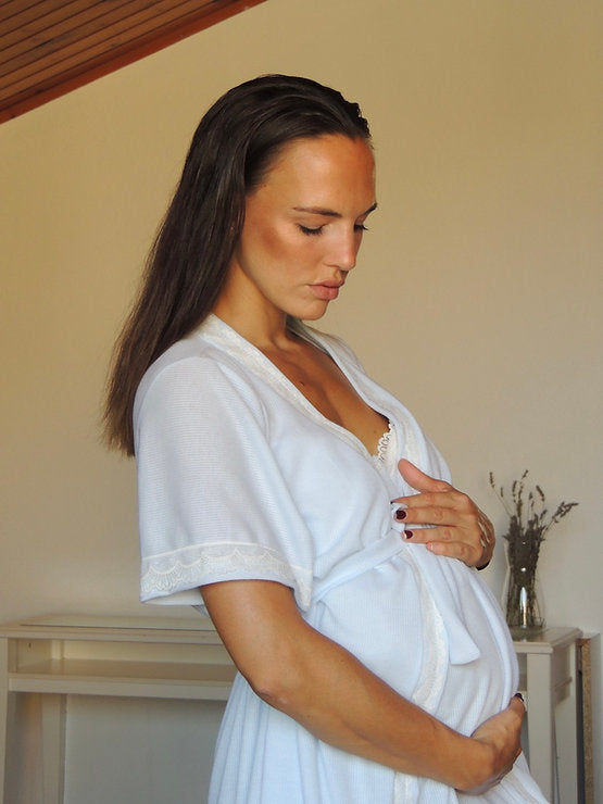 Robe côtelée bleue