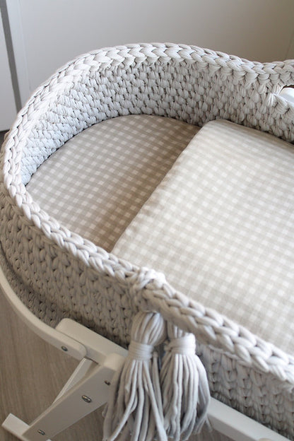 Bassinet Mattress Pad Sack Vichy Mint