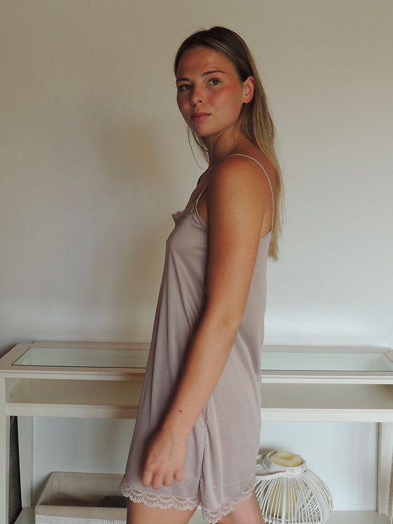 Nude Satin Nightgown