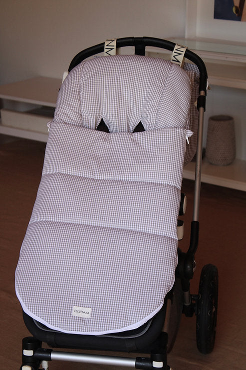 Sac de siège de poussette gris Vichy