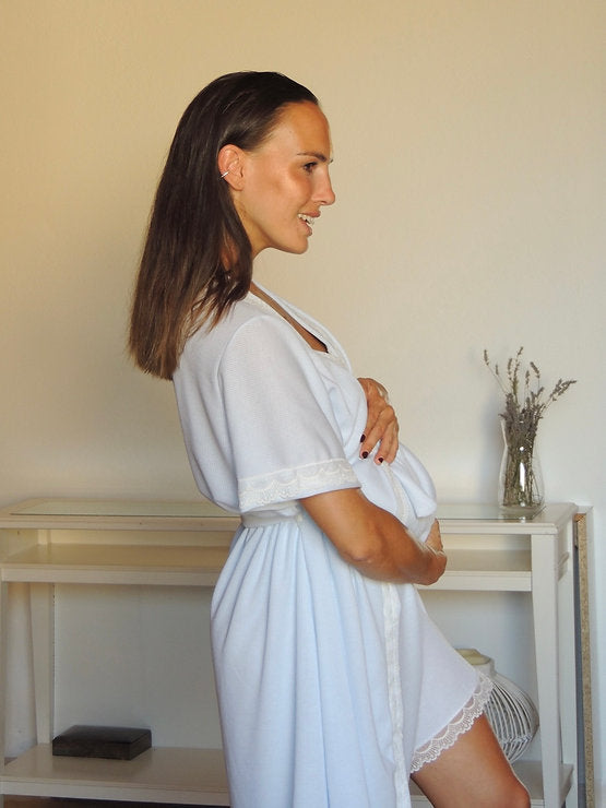 Robe côtelée bleue