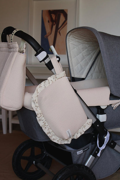 Carrycot Cover Palid Pink Arpi + Beige Muslin