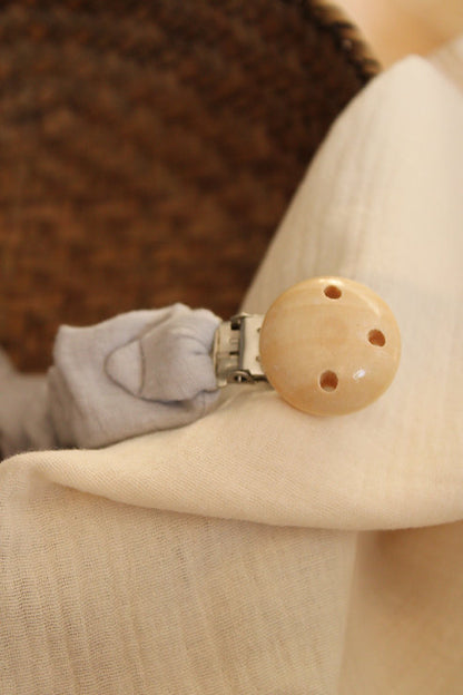 Grey Muslin Pacifier Holder