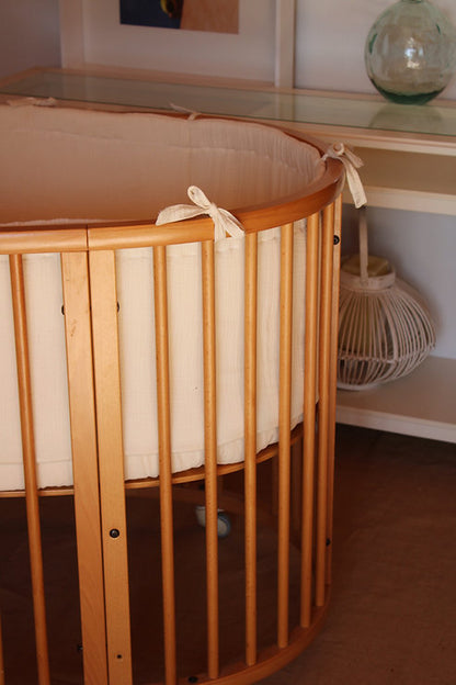 Beige Muslin Stokke Crib Protector