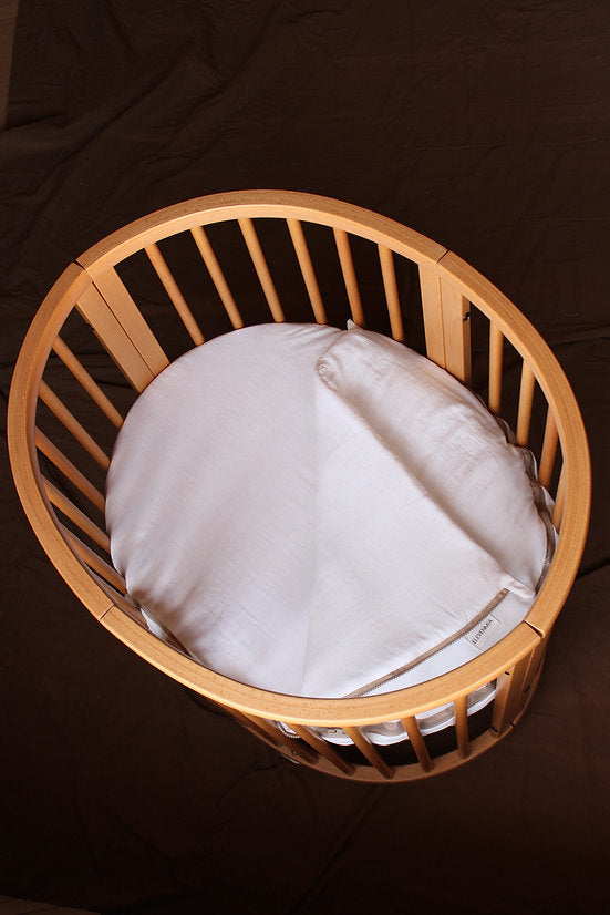 Chancelière ajustée pour berceau Stokke en gaze blanche