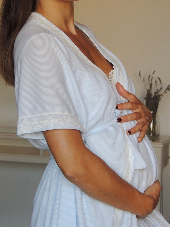 Robe côtelée bleue