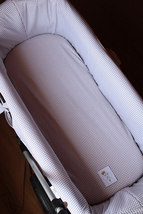 Drap-housse Vichy gris