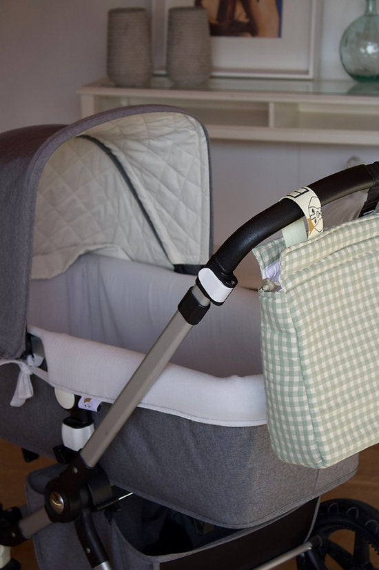 Vestidura Cochecito Gasa Gris Humo + Gasa Cruda Reversible