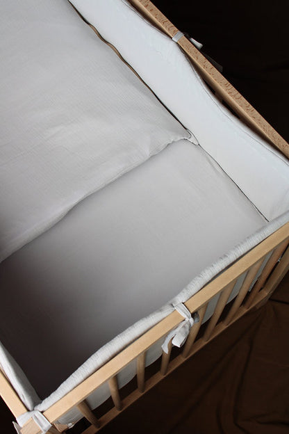 Grey Muslin Crib Protector 60x120