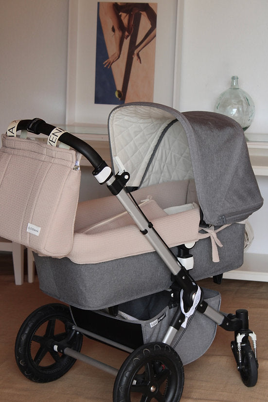 Carrycot Cover Stone Brown Arpi + Beige Muslin