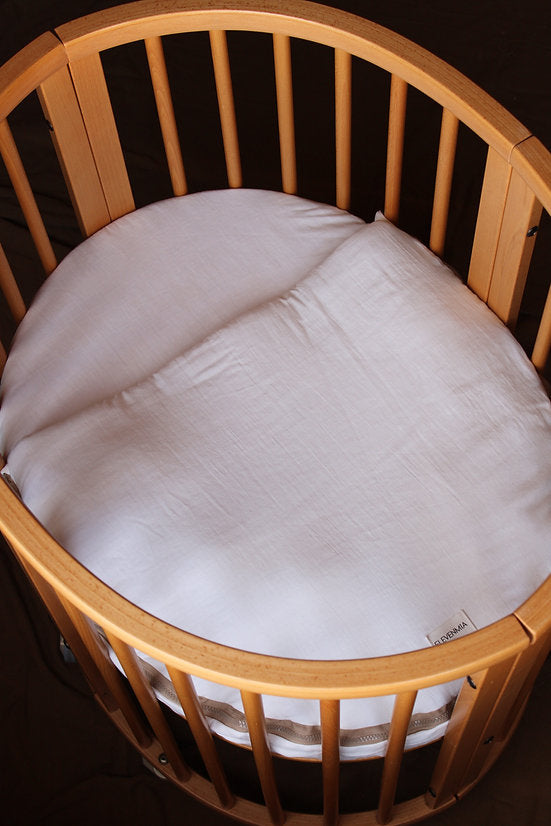 Chancelière ajustée pour berceau Stokke en gaze blanche