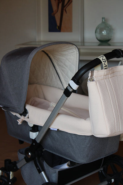 Carrycot Cover Palid Pink Arpi + Beige Muslin