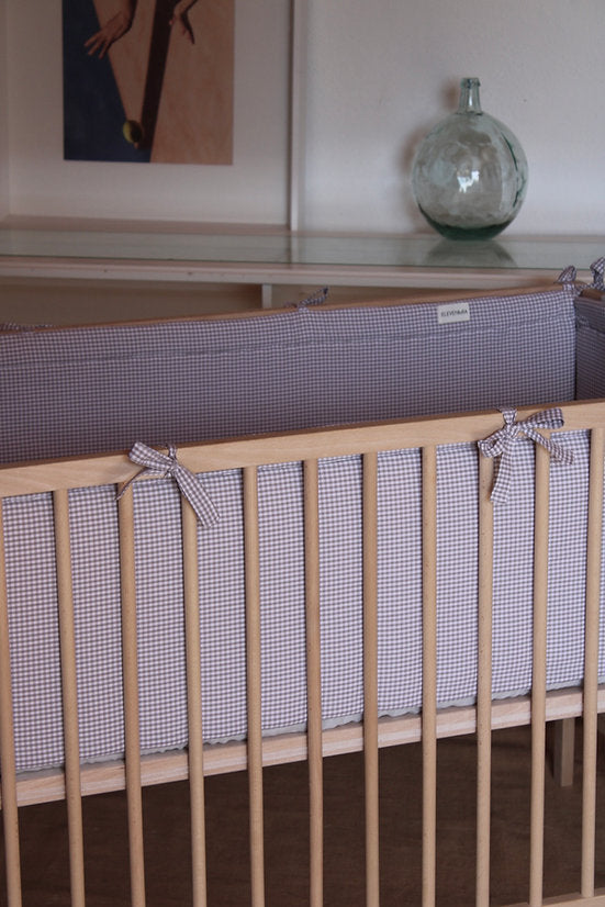 Grey Vichy Crib Protector 70x140