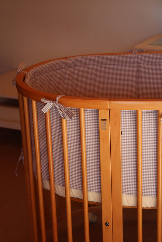 Vichy Grey Stokke Crib Protector