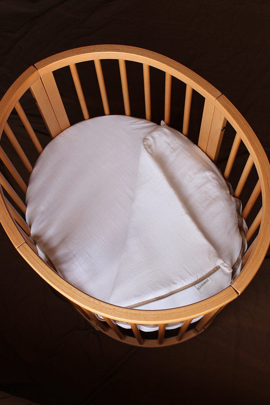 Chancelière ajustée pour berceau Stokke en gaze blanche