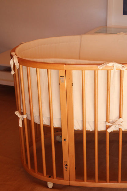 Beige Muslin Stokke Crib Protector