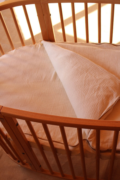 Beige Muslin Matress Crib Bag Stokke