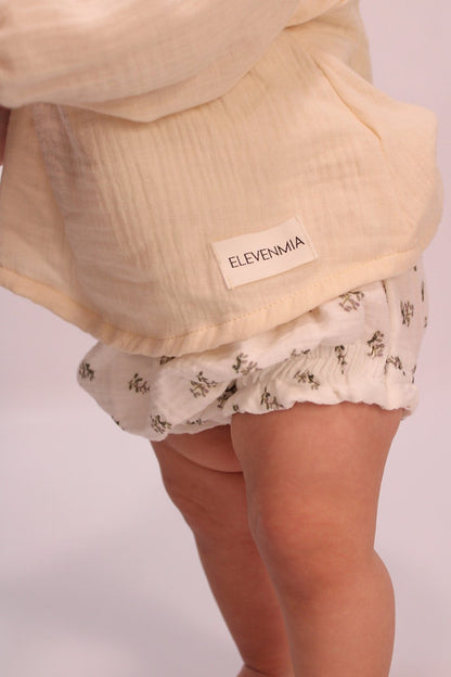 Culotte Fruncido Gasa Estampada Flores