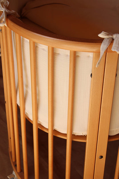 Beige Muslin Stokke Crib Protector