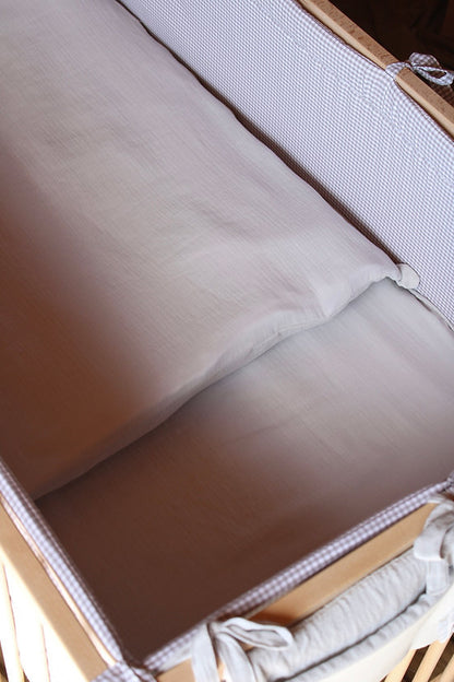 Grey Muslin Matress Crib Bag 70x140